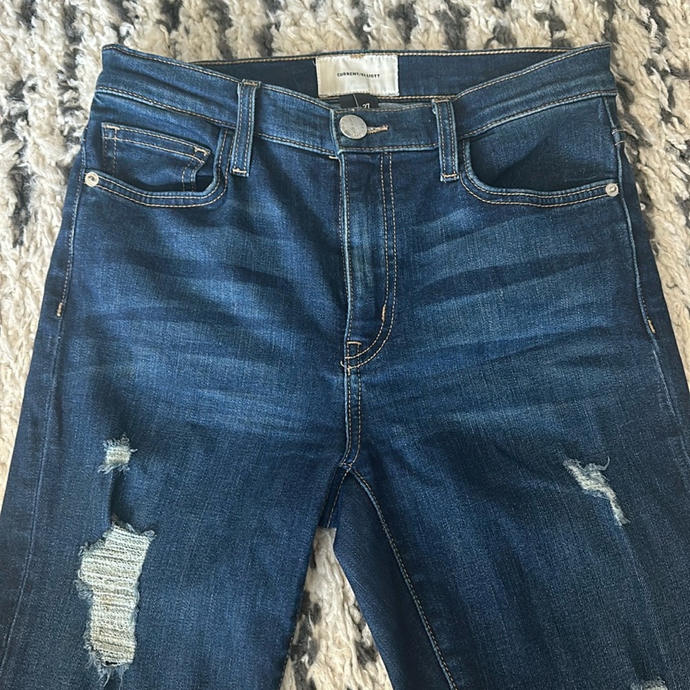 Current Elliot Distressed Skinny Jeans